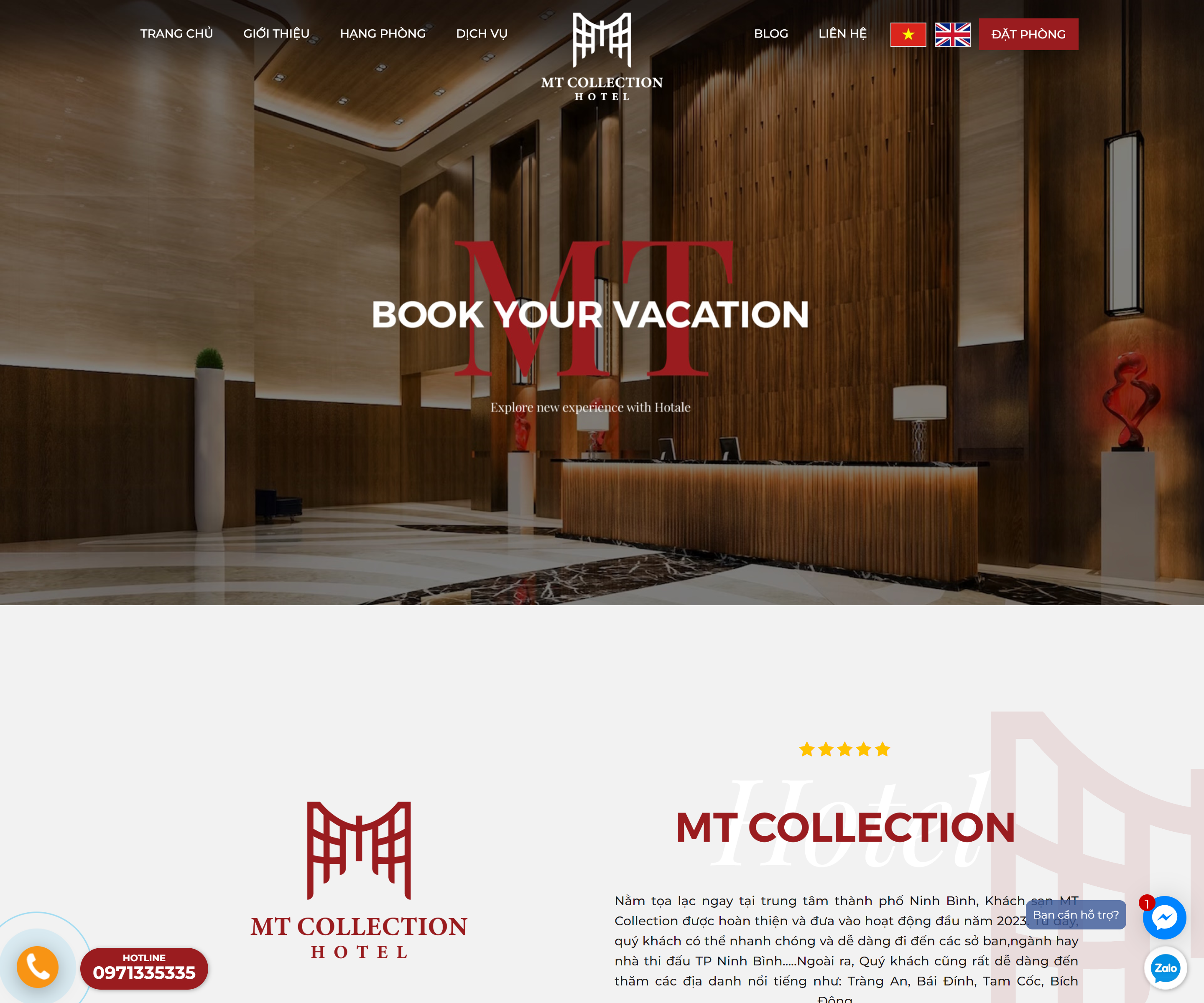 iHappy bàn giao website cho Khách sạn MT Collection