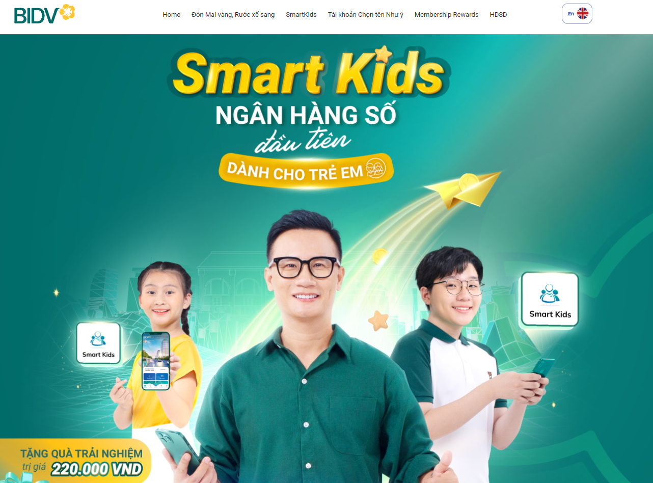 Cùng iHappy trải nghiệm ngân hàng số đầu tiên dành cho trẻ em qua dự án Smart Kids của BIDV
