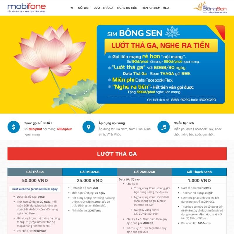 Gói cước Mobifone
