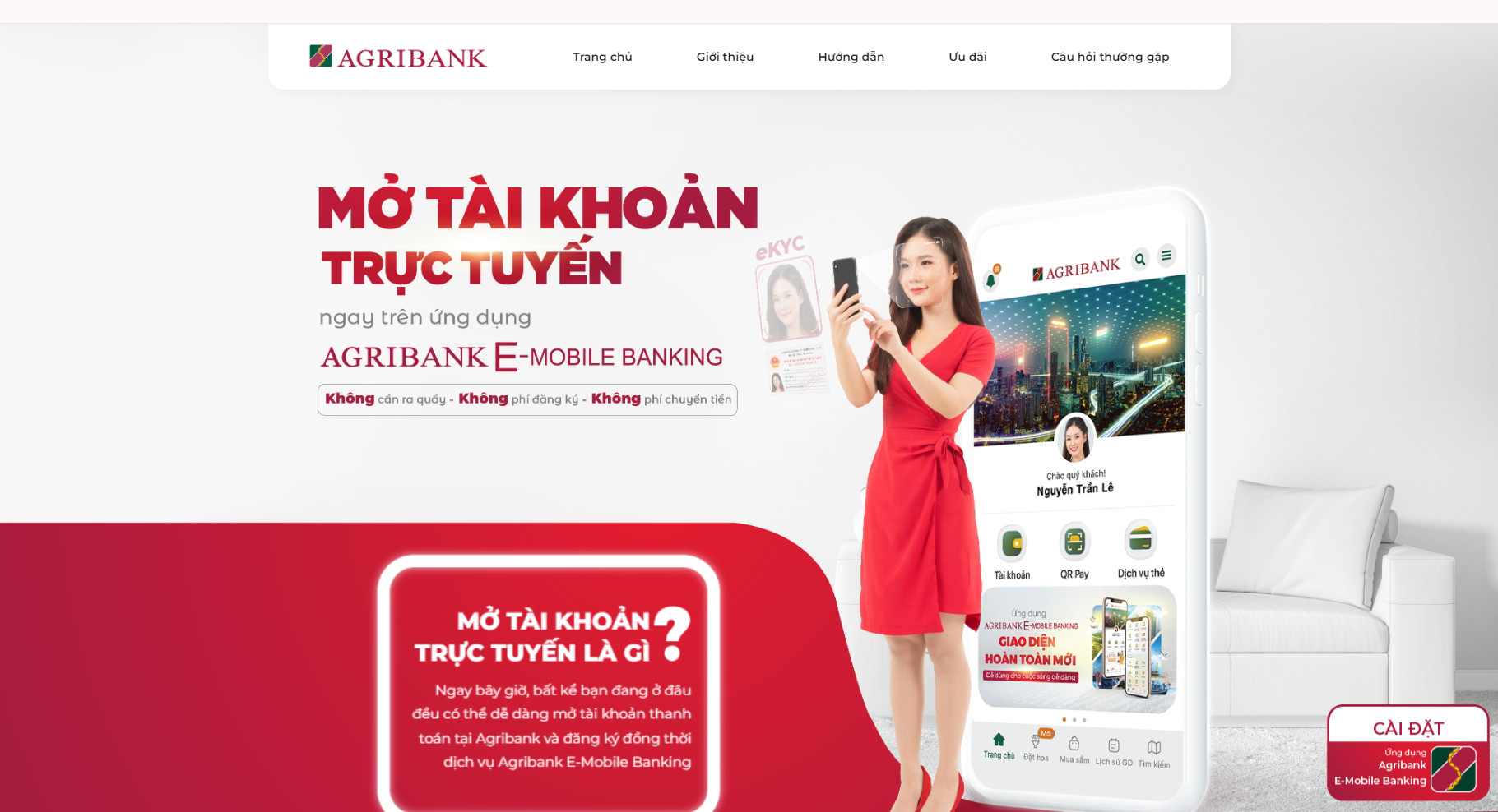 Dự án Agribank Mở tài khoản trực tuyến