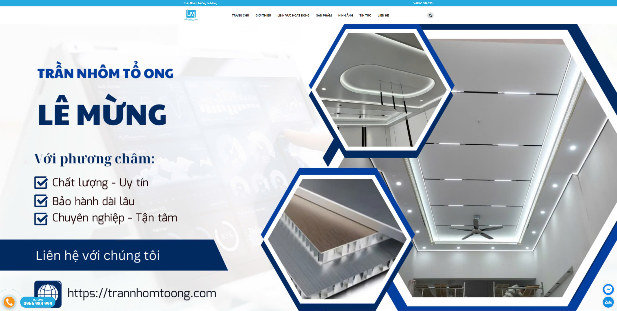 Trần nhôm tổ ong Lê Mừng