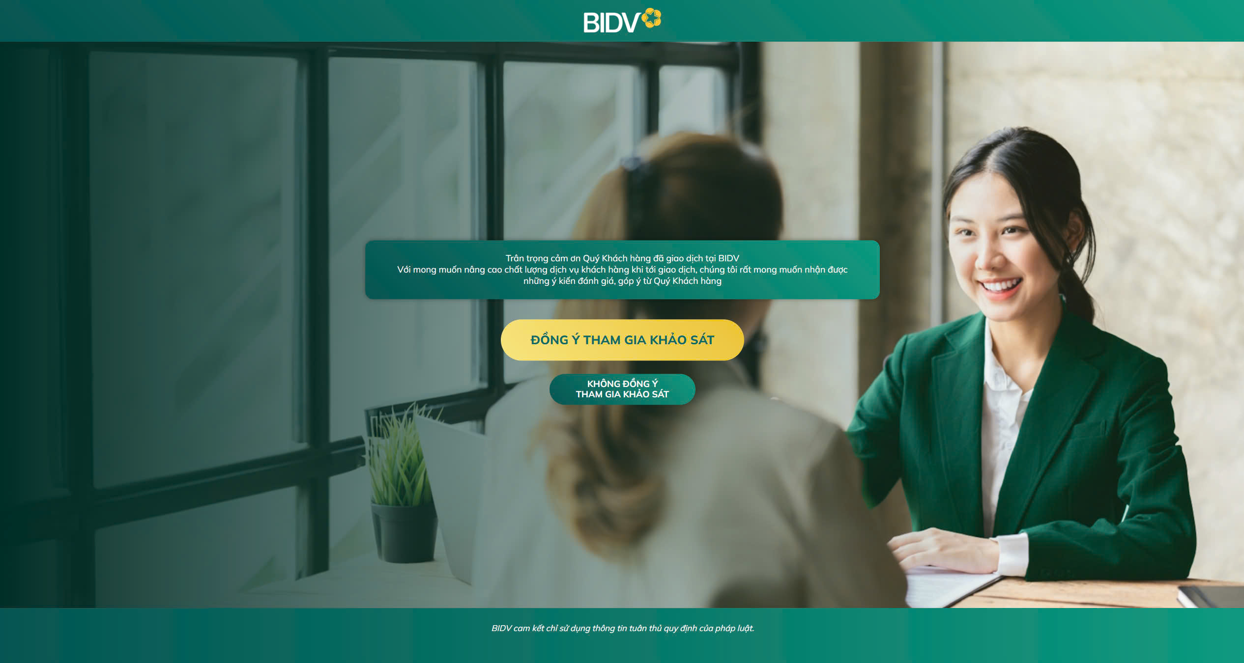 BIDV Khảo sát trải nghiệm giao dịch